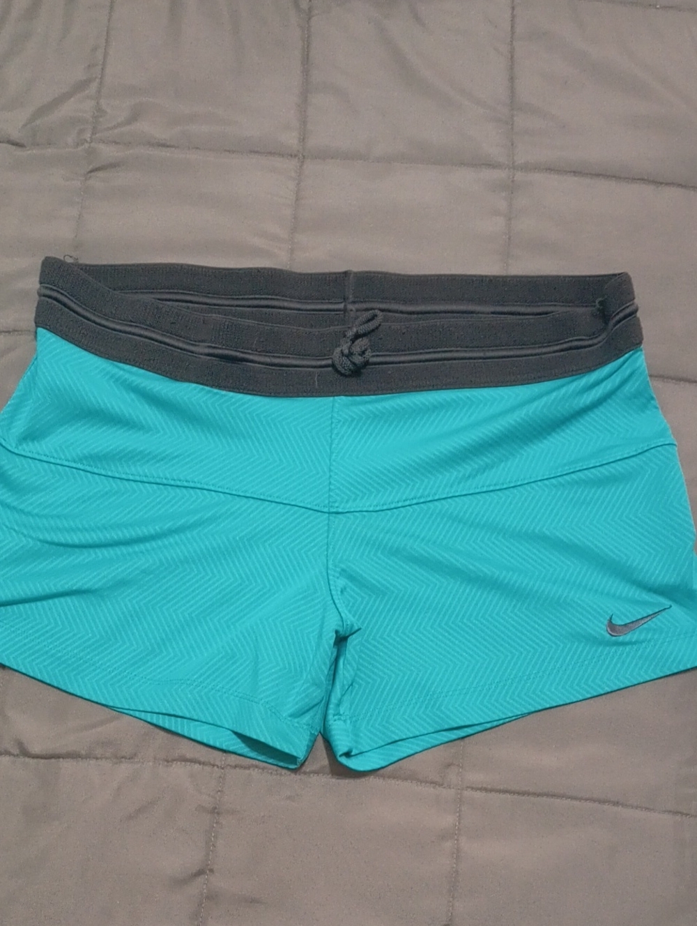 Nike Women’s Teal Athletic Shorts with Charcoal Waistband